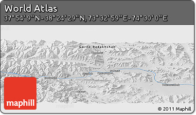 Physical Panoramic Map of the Area around 38° 9' 19" N, 74° 1' 30" E