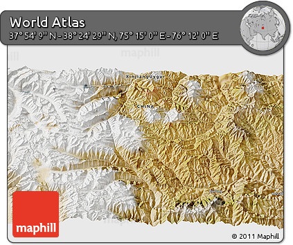 Satellite 3D Map of the Area around 38° 9' 19" N, 75° 43' 29" E