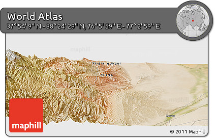 Satellite Panoramic Map of the Area around 38° 9' 19" N, 76° 34' 29" E