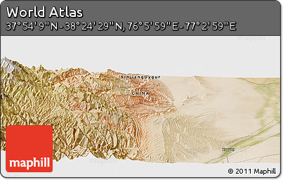 Satellite Panoramic Map of the Area around 38° 9' 19" N, 76° 34' 29" E