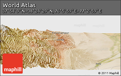 Satellite Panoramic Map of the Area around 38° 9' 19" N, 76° 34' 29" E