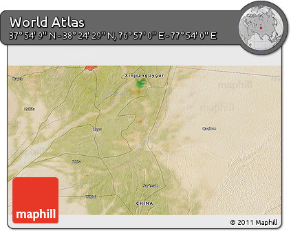 Satellite 3D Map of the Area around 38° 9' 19" N, 77° 25' 30" E