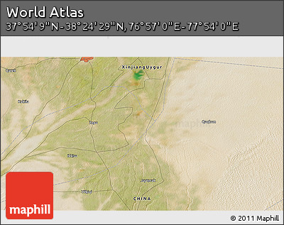 Satellite 3D Map of the Area around 38° 9' 19" N, 77° 25' 30" E