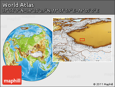 Physical Location Map of the Area around 38° 9' 19" N, 78° 16' 30" E