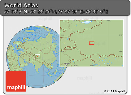 Savanna Style Location Map of the Area around 38° 9' 19" N, 78° 16' 30" E