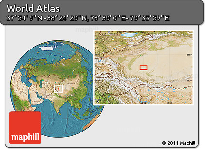 Satellite Location Map of the Area around 38° 9' 19" N, 79° 7' 30" E