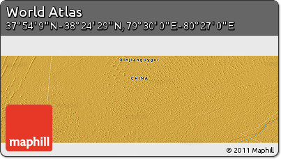 Physical Panoramic Map of the Area around 38° 9' 19" N, 79° 58' 29" E
