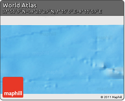 Physical 3D Map of the Area around 38° 9' 19" N, 7° 43' 29" E