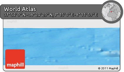 Physical Panoramic Map of the Area around 38° 9' 19" N, 7° 43' 29" E