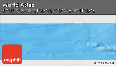 Physical Panoramic Map of the Area around 38° 9' 19" N, 7° 43' 29" E