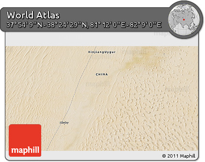 Satellite 3D Map of the Area around 38° 9' 19" N, 81° 40' 30" E