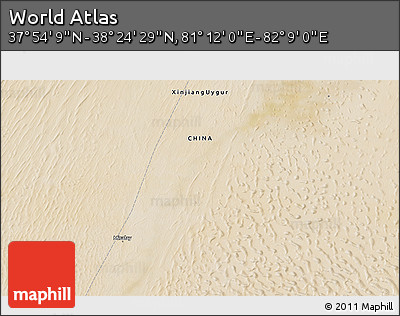 Satellite 3D Map of the Area around 38° 9' 19" N, 81° 40' 30" E