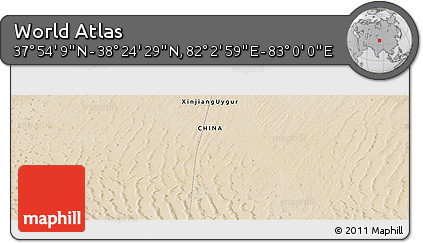 Satellite Panoramic Map of the Area around 38° 9' 19" N, 82° 31' 30" E
