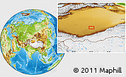 Physical Location Map of the area around 38° 9' 19" N, 83° 22' 30" E