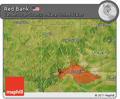 Satellite 3D Map of Red Bank
