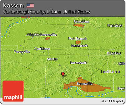 Physical Panoramic Map of Kasson