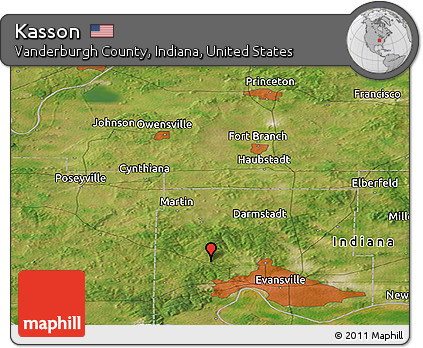 Satellite Panoramic Map of Kasson