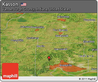 Satellite Panoramic Map of Kasson