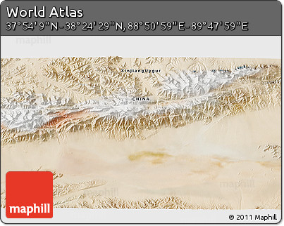 Satellite 3D Map of the Area around 38° 9' 19" N, 89° 19' 29" E