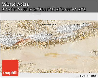 Satellite 3D Map of the Area around 38° 9' 19" N, 89° 19' 29" E