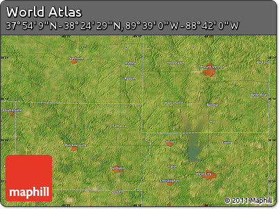 Satellite Map of the Area around 38° 9' 19" N, 89° 10' 30" W