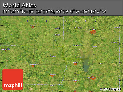 Satellite Map of the Area around 38° 9' 19" N, 89° 10' 30" W