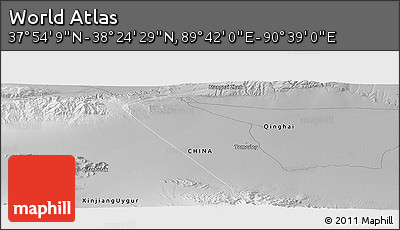 Physical Panoramic Map of the Area around 38° 9' 19" N, 90° 10' 30" E