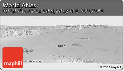 Physical Panoramic Map of the Area around 38° 9' 19" N, 90° 10' 30" E