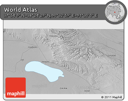 Physical 3D Map of the Area around 38° 9' 19" N, 91° 1' 30" E