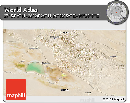 Satellite 3D Map of the Area around 38° 9' 19" N, 91° 1' 30" E