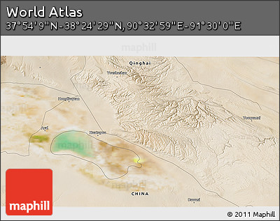 Satellite 3D Map of the Area around 38° 9' 19" N, 91° 1' 30" E
