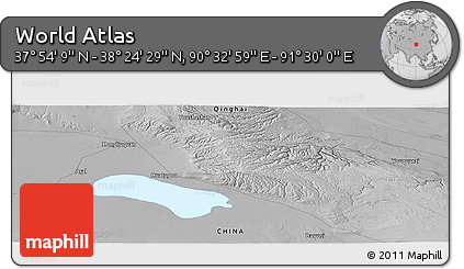Physical Panoramic Map of the Area around 38° 9' 19" N, 91° 1' 30" E