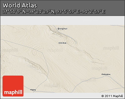 Shaded Relief 3D Map of the Area around 38° 9' 19" N, 93° 34' 29" E