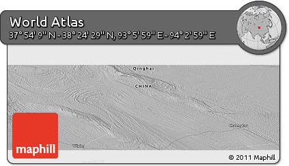 Physical Panoramic Map of the Area around 38° 9' 19" N, 93° 34' 29" E
