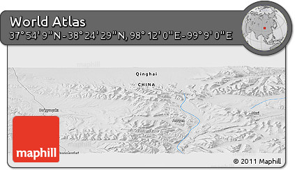 Physical Panoramic Map of the Area around 38° 9' 19" N, 98° 40' 30" E