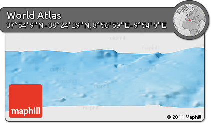 Physical Panoramic Map of the Area around 38° 9' 19" N, 9° 25' 30" E