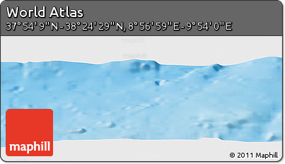 Physical Panoramic Map of the Area around 38° 9' 19" N, 9° 25' 30" E