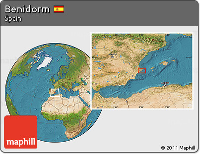 Satellite Location Map of Benidorm