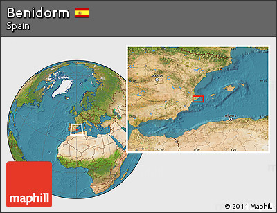 Satellite Location Map of Benidorm