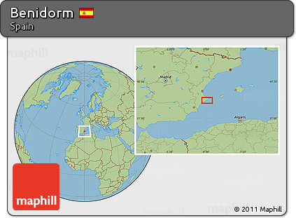 Savanna Style Location Map of Benidorm