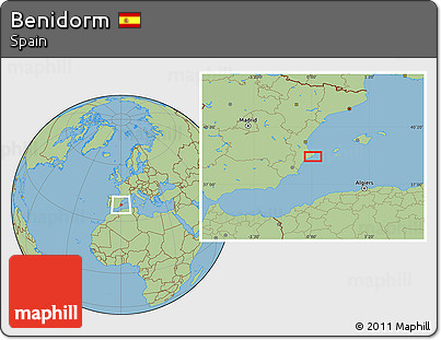 Savanna Style Location Map of Benidorm