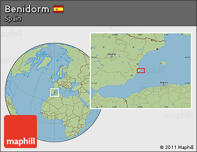 Savanna Style Location Map of Benidorm