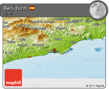 Physical Panoramic Map of Benidorm