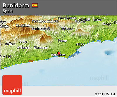 Physical Panoramic Map of Benidorm
