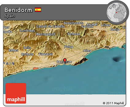 Satellite Panoramic Map of Benidorm