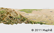Satellite Panoramic Map of the area around 38° 36' 25" N, 100° 22' 30" E