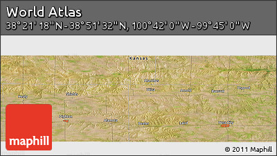 Satellite Panoramic Map of the Area around 38° 36' 25" N, 100° 13' 29" W