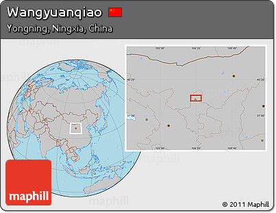Gray Location Map of Wangyuanqiao