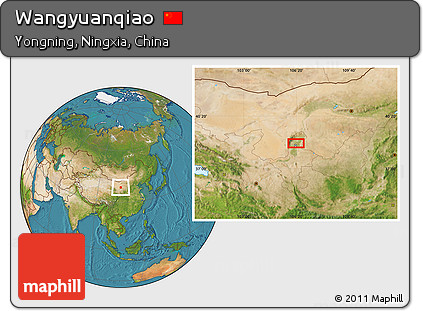 Satellite Location Map of Wangyuanqiao