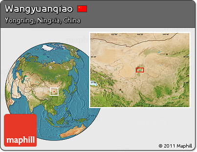 Satellite Location Map of Wangyuanqiao